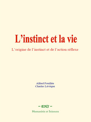 cover image of L'instinct et la vie